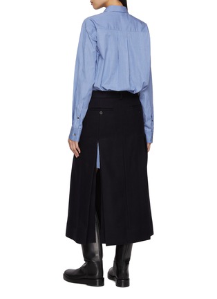 Back View - Click To Enlarge - SACAI - Hybrid Side Slit Cotton Shirt Dress