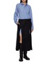 Figure View - Click To Enlarge - SACAI - Hybrid Side Slit Cotton Shirt Dress