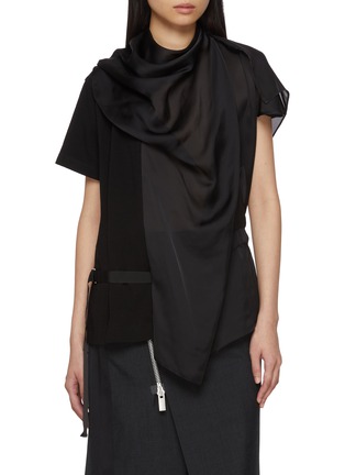 Main View - Click To Enlarge - SACAI - Scarf Cotton T-Shirt