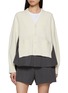 Main View - Click To Enlarge - SACAI - Hybrid Pinstripe Back Knit Cardigan