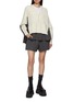 Figure View - Click To Enlarge - SACAI - Hybrid Pinstripe Back Knit Cardigan