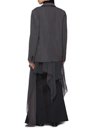 Back View - Click To Enlarge - SACAI - Deconstructed Self Scarf Double Breasted Blazer