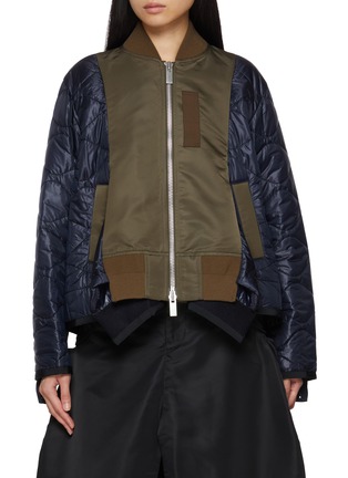 Main View - Click To Enlarge - SACAI - Hybrid Nylon Quilt Jacket