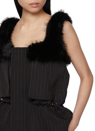  - SACAI - Dungaree Fur Trim Top