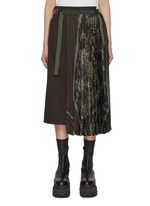 SACAI | Paisley Print Hybrid Pleated Wool Skirt | Women | Lane