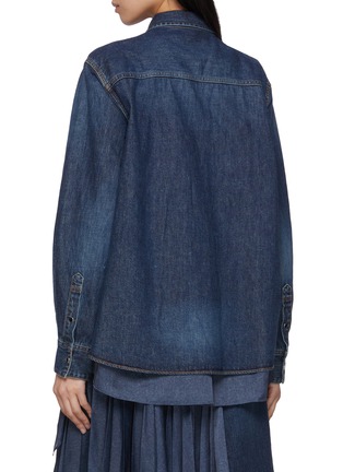 Back View - Click To Enlarge - SACAI - Hybrid Satin Denim Shirt