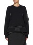 Main View - Click To Enlarge - SACAI - Zippered Sleeve Pocket Sponge Sweat Sweatshirt