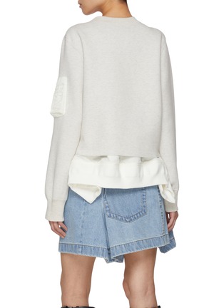 Back View - Click To Enlarge - SACAI - Zippered Sleeve Pocket Sponge Sweat Sweatshirt