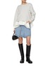 Figure View - Click To Enlarge - SACAI - Zippered Sleeve Pocket Sponge Sweat Sweatshirt