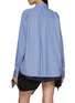 Back View - Click To Enlarge - SACAI - Chiffon Scarf Hem Stripe Cotton Shirt