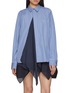 Main View - Click To Enlarge - SACAI - Chiffon Scarf Hem Stripe Cotton Shirt