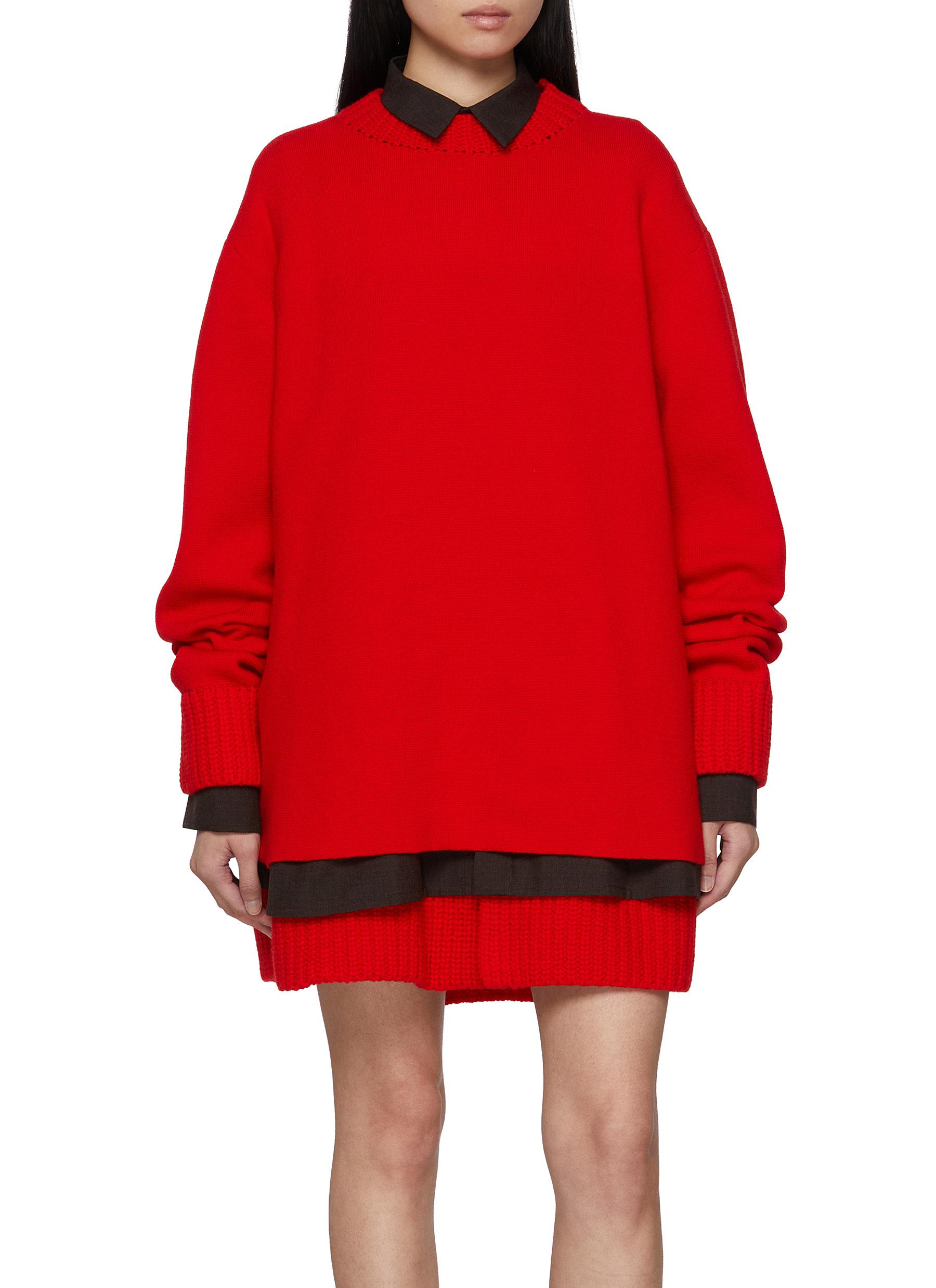 sacai Gonz Wool Knit Sweater pink WOMEN SWEATERS & KNIT | sacai