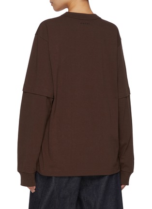 Back View - Click To Enlarge - SACAI - Echoes Of Life Print Long Sleeve Cotton T-Shirt