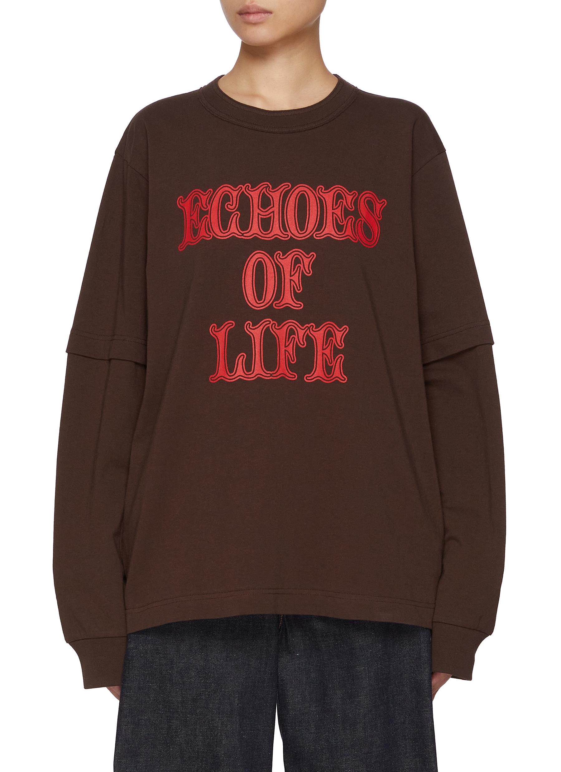 SACAI | Echoes Of Life Print Long Sleeve Cotton T-Shirt