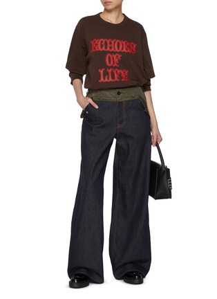 Figure View - Click To Enlarge - SACAI - Echoes Of Life Print Long Sleeve Cotton T-Shirt
