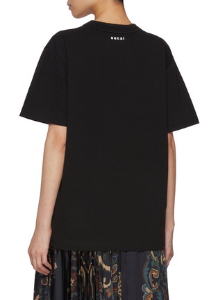 Back View - Click To Enlarge - SACAI - Echoes Of Life Print Short Sleeve Cotton T-Shirt