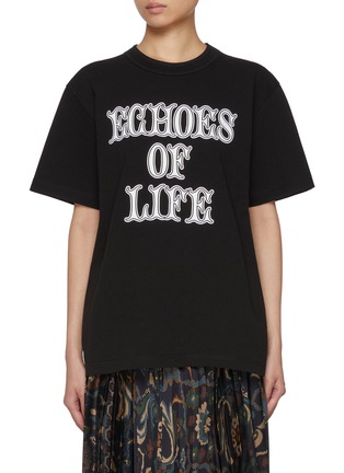 Main View - Click To Enlarge - SACAI - Echoes Of Life Print Short Sleeve Cotton T-Shirt