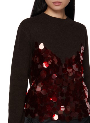  - SACAI - Sequin Embroidery Wool Knit Top