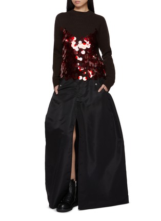 Figure View - Click To Enlarge - SACAI - Sequin Embroidery Wool Knit Top