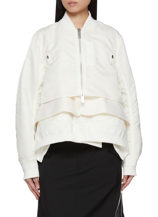 Main View - Click To Enlarge - SACAI - Tiered Nylon Bomber Jacket