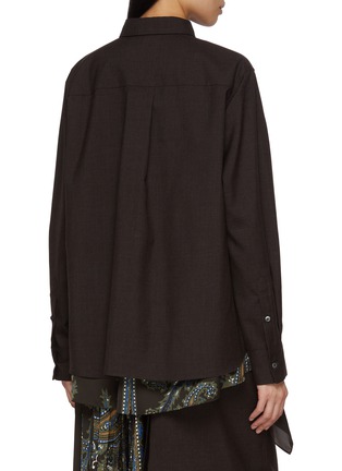 Back View - Click To Enlarge - SACAI - Paisley Scarf Hem Wool Shirt