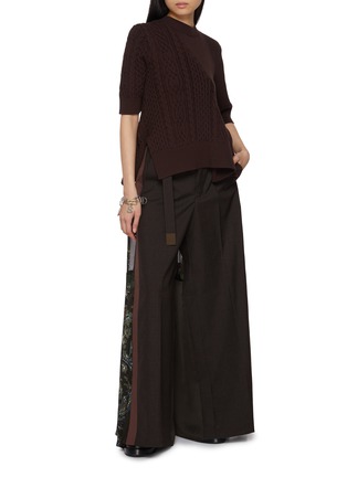 Figure View - Click To Enlarge - SACAI - Hybird Suiting Paisley Print Wool Pants