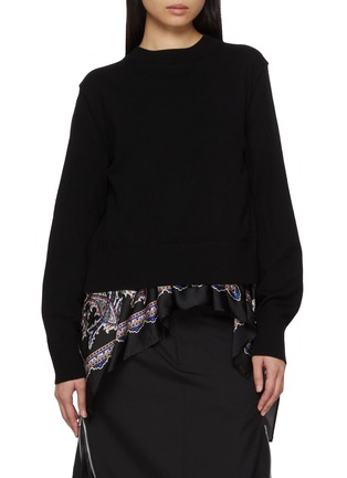 Main View - Click To Enlarge - SACAI - Paisley Hem Wool Top