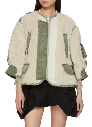 Main View - Click To Enlarge - SACAI - Faux Shearling Blouson Jacket