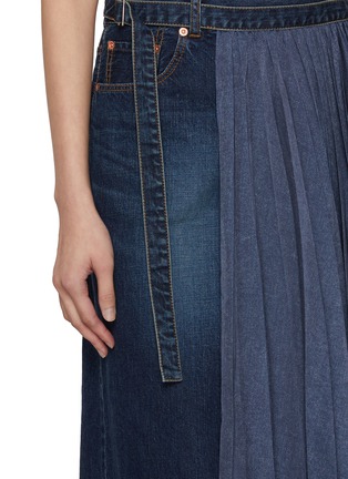  - SACAI - A-Line Half Pleated Denim Skirt