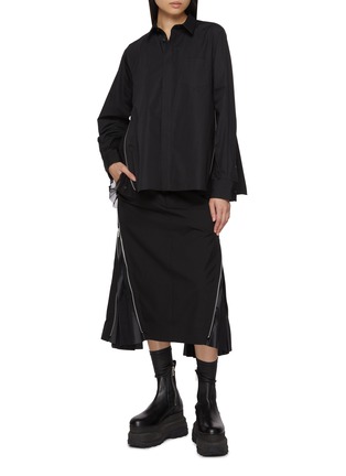 Figure View - Click To Enlarge - SACAI - Pleated Zip Sides Shirt