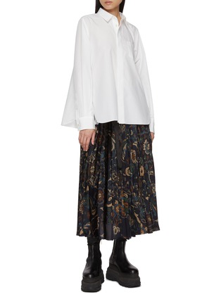 Figure View - Click To Enlarge - SACAI - Pleated Zip Sides Shirt