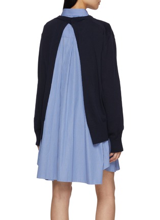 Back View - Click To Enlarge - SACAI - Hybrid Cotton Knit Shirt Dress