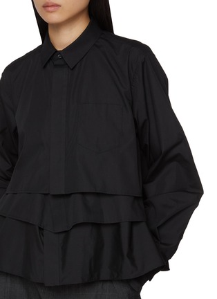  - SACAI - Three Tiered Cotton Poplin Shirt