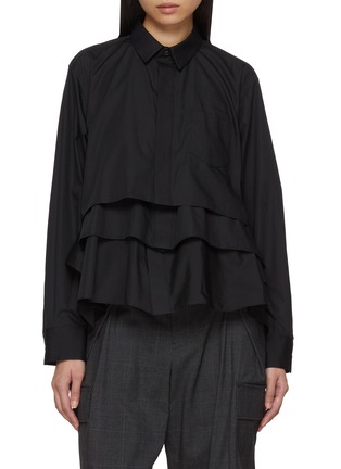 Main View - Click To Enlarge - SACAI - Three Tiered Cotton Poplin Shirt