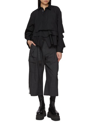 Figure View - Click To Enlarge - SACAI - Three Tiered Cotton Poplin Shirt