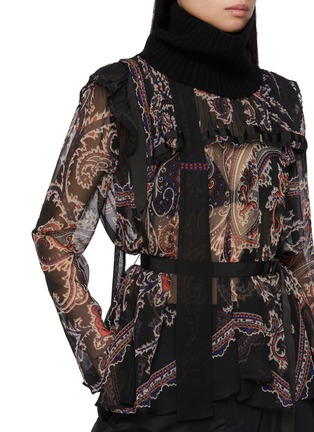  - SACAI - Paisley Print Scarf Draped Blouse