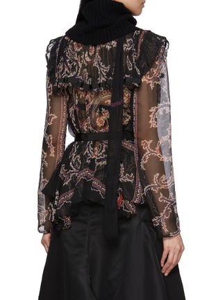 Back View - Click To Enlarge - SACAI - Paisley Print Scarf Draped Blouse