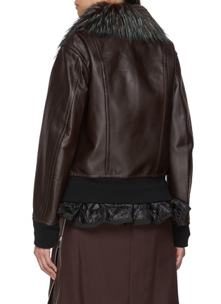 Back View - Click To Enlarge - SACAI - Puffer Insert Leather Blouson Jacket