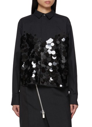 Main View - Click To Enlarge - SACAI - Sequin Embellished Shirt
