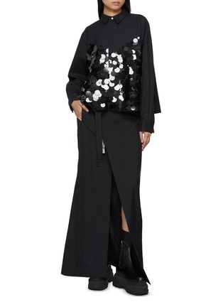 Figure View - Click To Enlarge - SACAI - Sequin Embellished Shirt
