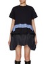 Main View - Click To Enlarge - SACAI - Hybrid Shirt Layered Cotton T-Shirt
