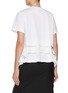 Back View - Click To Enlarge - SACAI - Hybird Poplin Cotton Jersey Tiered T-Shirt
