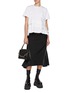 Figure View - Click To Enlarge - SACAI - Hybird Poplin Cotton Jersey Tiered T-Shirt