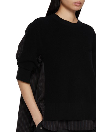  - SACAI - Hybrid Pinstripe Back Knit Top
