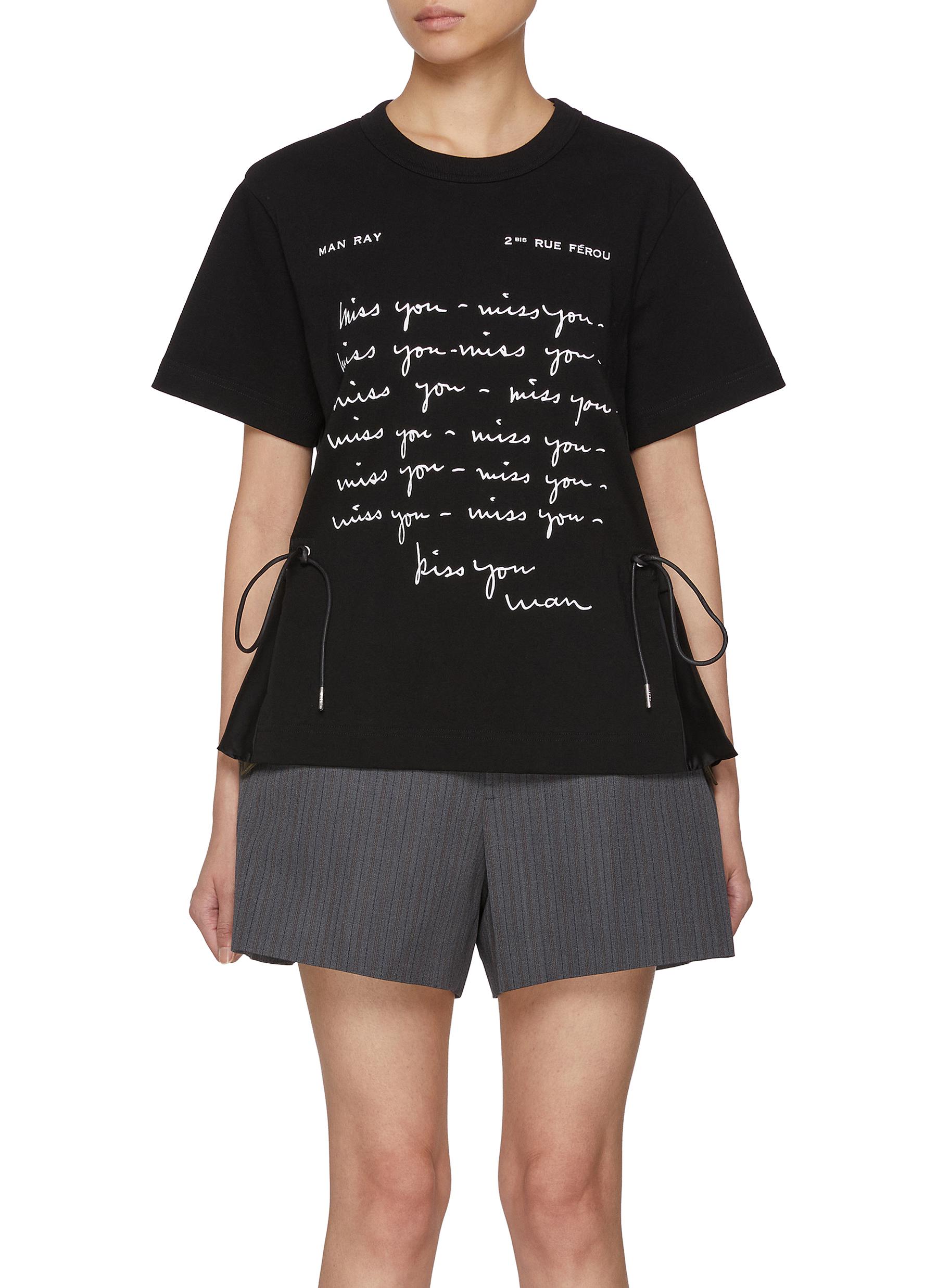 SACAI | Hybrid Miss You Cotton T-Shirt | Women | Lane Crawford