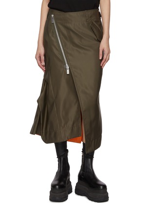 Main View - Click To Enlarge - SACAI - Front Zip Mermaid Midi Skirt
