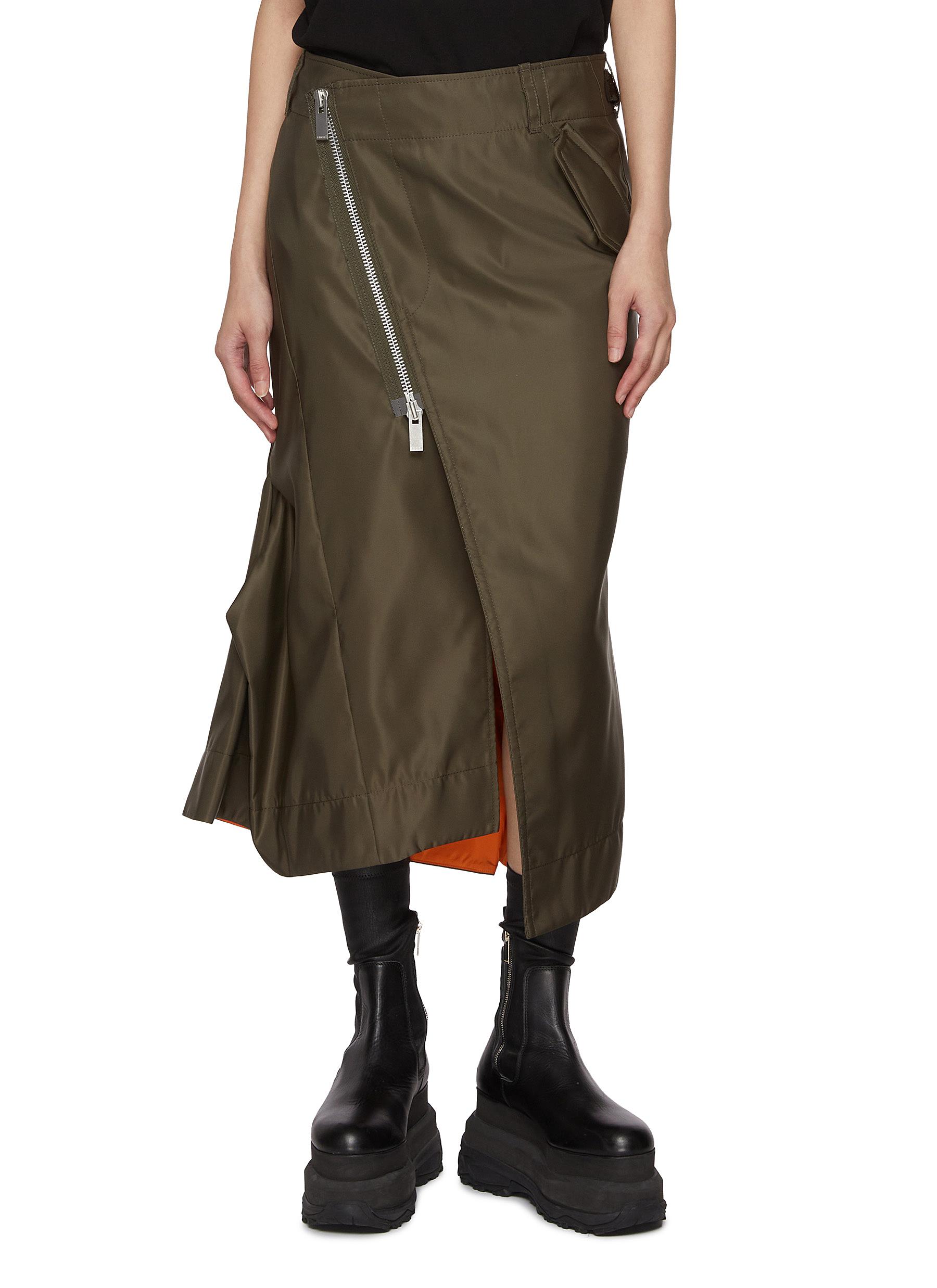 SACAI | Front Zip Mermaid Midi Skirt | Women | Lane Crawford
