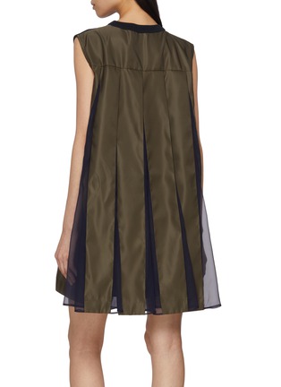 Back View - Click To Enlarge - SACAI - Chiffon Back Cotton Mini Dress