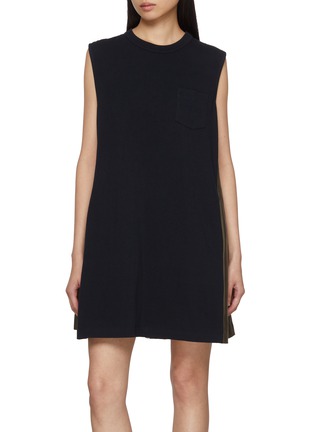 Main View - Click To Enlarge - SACAI - Chiffon Back Cotton Mini Dress