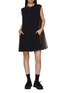 Figure View - Click To Enlarge - SACAI - Chiffon Back Cotton Mini Dress